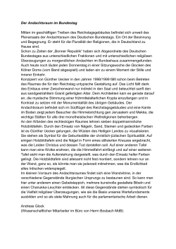 Der Andachtsraum im Bundestag Mitten im geschäftigen Treiben