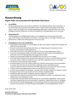 Hausordnung - Sporthalle F&auml;rbi Davos