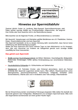 Hinweise zur Sperrm&uuml;llabfuhr