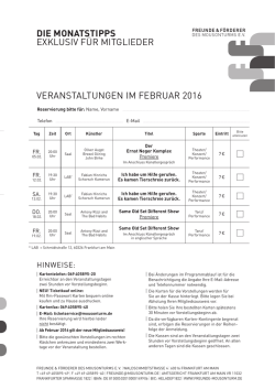 ffm monatstipps f&uuml;r februar 2016 - bei den Freunden und F&ouml;rderern