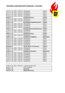 Dienstplan Jugendfeuerwehr Göppingen – Faurndau