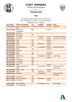 Dienstplan 2016 JF Zug 1
