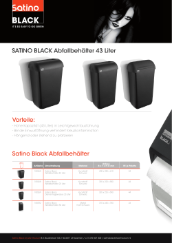 Vorteile: Satino Black Abfallbehälter SATINO BLACK