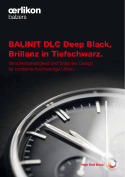BALINIT DLC Deep Black. Brillanz in Tiefschwarz.