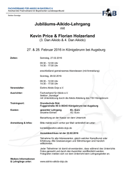 Jubiläums-Aikido-Lehrgang Kevin Price & Florian Holzerland