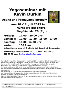 Yogaseminar mit Kevin Durkin - Yoga-Barbara