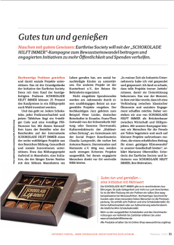 Gutes tun und genie&szlig;en - Schokolade hilft Immer