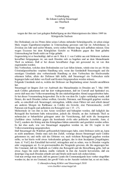 JLS 1849 Verteidigungsschreiben an das K&ouml;nigliche Justizamt