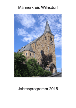 Männerkreis Wilnsdorf Jahresprogramm 2015