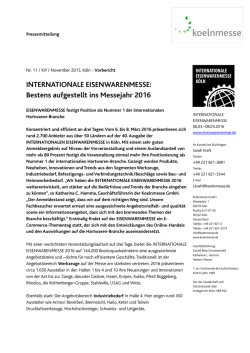 INTERNATIONALE EISENWARENMESSE