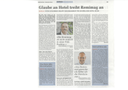 Glaube an Hotel treibt Remimag an