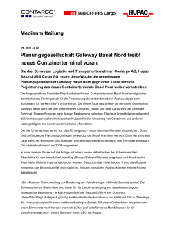 Planungsgesellschaft Gateway Basel Nord treibt neues