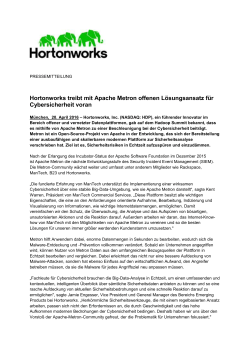 Hortonworks treibt mit Apache Metron offenen