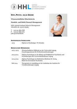 DIPL.PSYCH. JULIA GRO&szlig;E Wissenschaftliche Mitarbeiterin