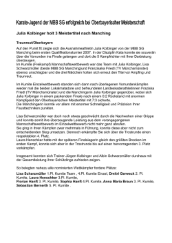 Julia Kolbinger holt 3 Meistertitel nach Manching