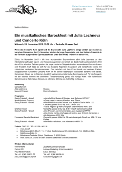 Ein musikalisches Barockfest mit Julia Lezhneva und