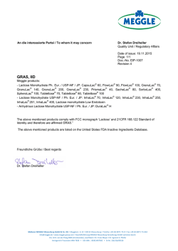 GRAS, IID - Meggle Pharma
