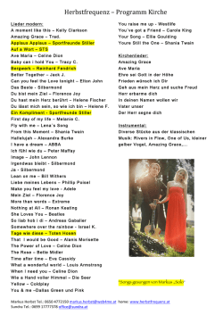 Herbstfrequenz &ndash; Programm Kirche