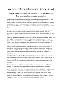 Wenn der Bienenstock zum Himmel stinkt