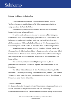 Rede zur Verleihung der LutherRose