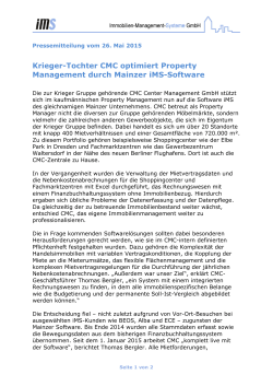 Krieger-Tochter CMC optimiert Property Management durch Mainzer