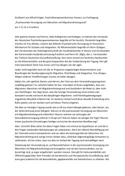 Gru&szlig;wort von Kammerpr&auml;sident Alfred Krieger