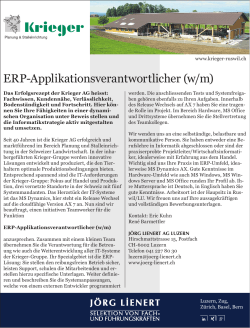 ERP-Applikationsverantwortlicher (w/m)