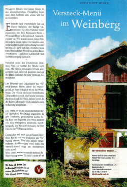 im Weinberg - Versteck-Menü