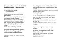 Predigt zur Konfirmation 2015 - Was ist dir heilig