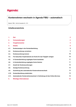 Kontenrahmen wechseln in Agenda FIBU – automatisch