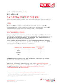 GO-INTERNATIONAL RICHTLINIE 1.4 EUROPA