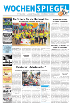Ein Scheck f&uuml;r die Nuthewichtel Mekka f&uuml;r &bdquo;Schatzsucher&ldquo;