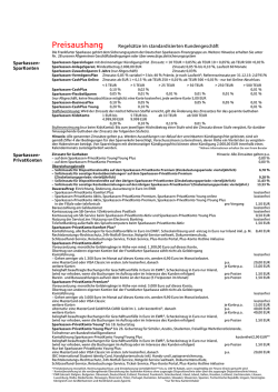 Preisaushang - Frankfurter Sparkasse
