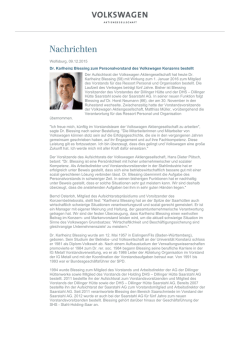 Dr. Karlheinz Blessing zum Personalvorstand des
