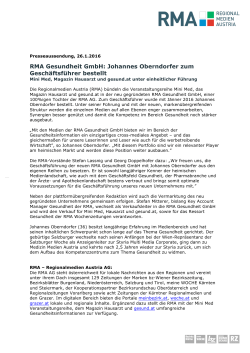 RMA Gesundheit GmbH - Regionalmedien Austria AG