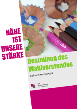 PR-Brief - Bestellung des Wahlvorstands