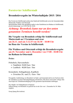 Informationen zur Brennholzsprechstunde