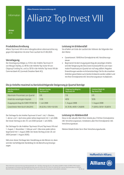 Informationsblatt Allianz Top Invest VIII