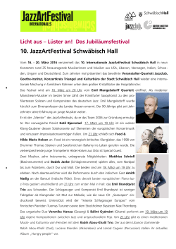 Pressemitteilung JazzArtFestival 2016 >>> pdf