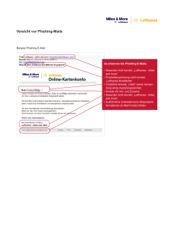 Lufthansa Miles & More Credit Card - Vorsicht vor Phishing