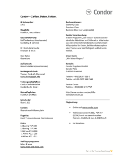 Condor – Zahlen, Daten, Fakten.