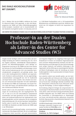 Professor/-in an der Dualen Hochschule Baden