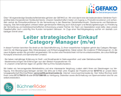 Leiter strategischer Einkauf / Category Manager (m/w)