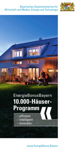 10.000-Häuser- Programm - Bayerisches Staatsministerium für