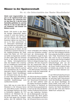H&auml;user in der Spalenvorstadt