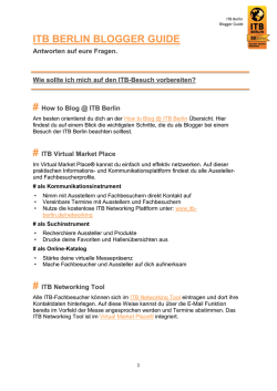 ITB Berlin Blogger Guide 2016