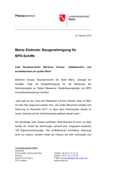 Mainz Südmole: Baugenehmigung für BPD