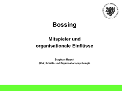 Bossing - Weiterbildungsstudiengang Arbeits