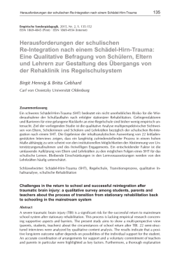 Herausforderungen der schulischen Re