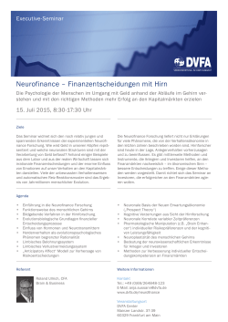 Neurofinance – Finanzentscheidungen mit Hirn